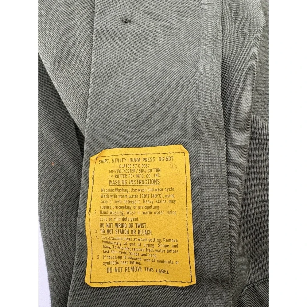 US Air‎ Force OG-507 Utility Shirt Vintage Military Olive Green Vietnam Dura